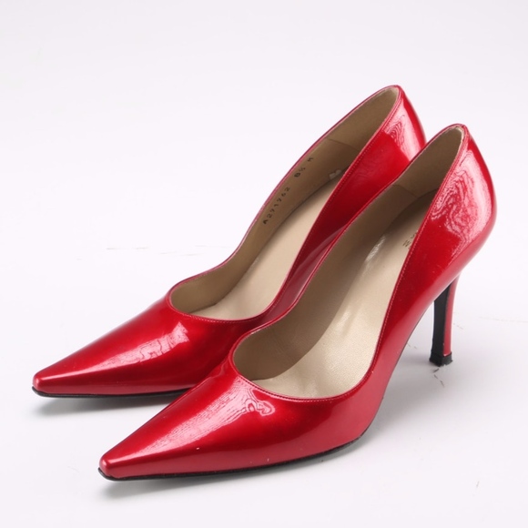 Stuart Weitzman Red Patent Leather Pump - Picture 1 of 7